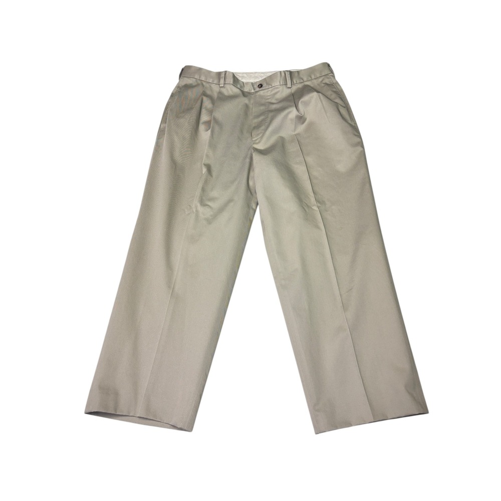 Brooks Brothers 346 Advantage Chino Elliot Mens Pants W38 L27 Tan Pleated Cotton